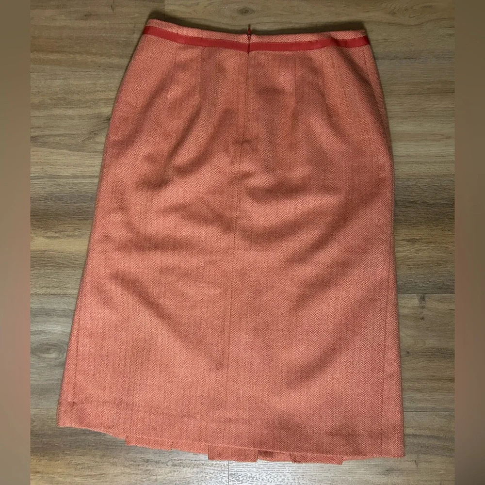 Talbots Pink Midi Pencil Skirt with Pleated Design - Picture 2 of 7
